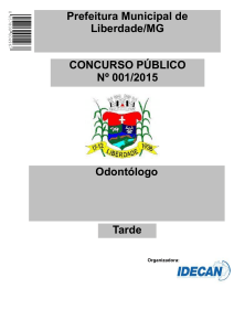 Odontólogo CONCURSO PÚBLICO Nº 001/2015 Prefeitura