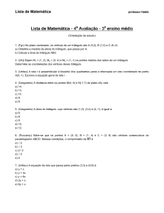 Lista de Matem Lista de Matemática - 4a Avaliação