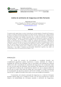 Análise do sentimento de insegurança em Belo Horizonte