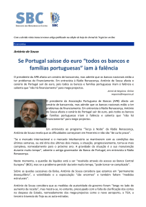 “todos os bancos e famílias portuguesas” iam à falência