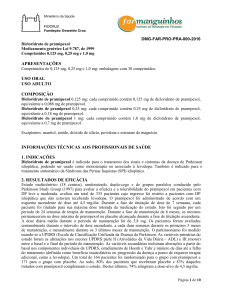 Dicloridrato de pramipexol 0125 mg