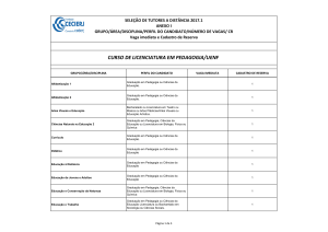 CURSO DE LICENCIATURA EM PEDAGOGIA/UENF