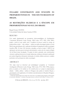 syllabic constraints and syncope in proparoxytones in