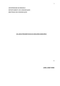 Os usos pragmáticos do discurso bancário