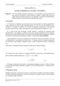 Trabalho Força Centrípeta - Departamento de Física da