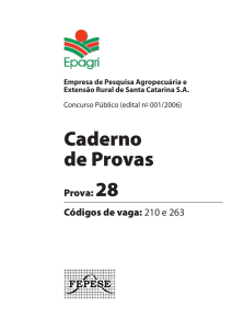 Caderno de Provas - Concurso Público EPAGRI