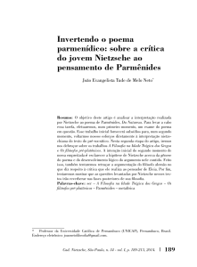 Invertendo o poema parmenídico