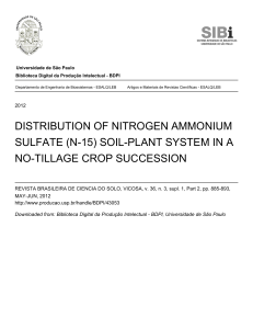 distribution of nitrogen ammonium sulfate (n-15) soil