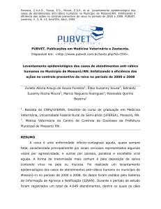 Levantamento epidemiológico dos casos de atendimentos anti