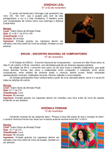 ENCONTRO NACIONAL DE COMPOSITORES 07 de novembro