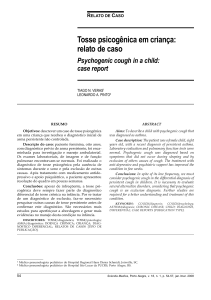 Tosse psicogênica em criança: relato de caso Psychogenic cough in