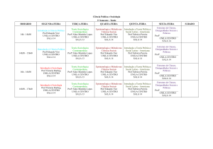 Ciência Política e Sociologia 3º Semestre - Tarde HORÁRIO