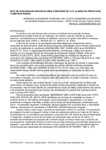 pico de aceleração em escolares com idade de 13 e 14 anos na