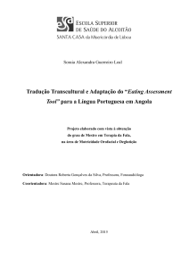 Tradução Transcultural e Adaptação do “Eating Assessment Tool