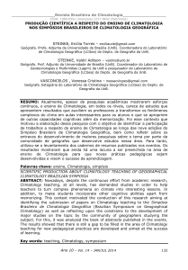 produção científica a respeito do ensino de climatologia nos