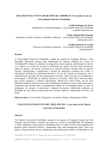 DESAFIOS PARA INVENTARIAR ESPÉCIES ARBÓREAS: Um