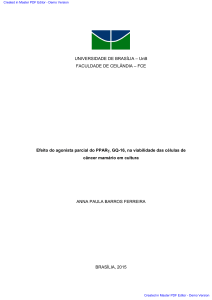 FCE Efeito do agonista parcial do PPARγ, GQ-16, na - BDM