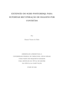 extensão do sgbd postgresql para suportar recuperação de