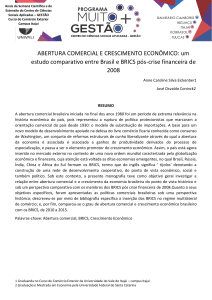 ABERTURA COMERCIAL E CRESCIMENTO ECONÔMICO