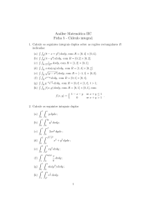 Análise Matemática IIC Ficha 5 - Cálculo integral.