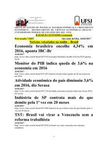 Economia brasileira encolhe 4,34% em 2016, aponta IBC-Br