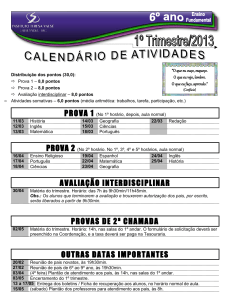 avaliação interdisciplinar provas de 2ª chamada outras