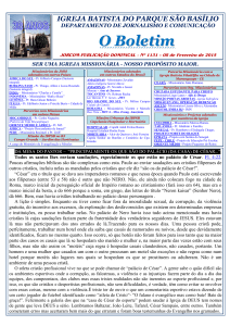 Domingo 08/02/2015 - Nº 1131 - O Boletim Semanal.