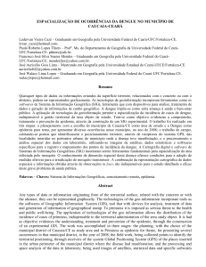 ESPACIALIZAÇÃO DE OCORRÊNCIAS DA DENGUE NO