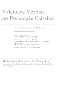 Valências Verbais - Maria Clara Paixão de Sousa