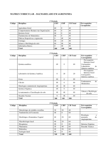 MATRIZ CURRICULAR – BACHARELADO EM AGRONOMIA