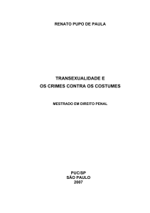 transexualidade e os crimes contra os costumes - PUC-SP