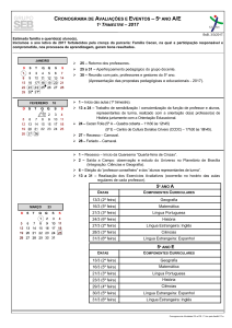 CRONOGRAMA DE AVALIAÇÕES E EVENTOS – 5º ANO A/E