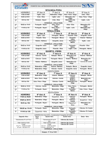 HORÁRIO DE AULA 2016 - FUNDAMENTAL II MATUTINO