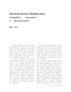 SOCIOLOGIA E TRABALHO: mutações, encontros e