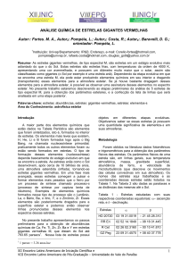 análise química de estrelas gigantes vermelhas