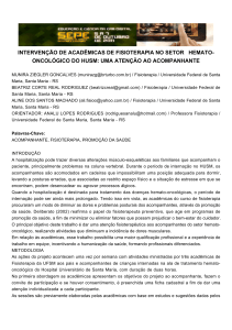 intervenção de acadêmicas de fisioterapia no setor hemato