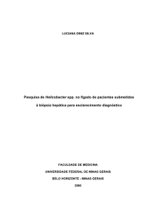 Pesquisa de Helicobacter spp. no fígado de pacientes submetidos à