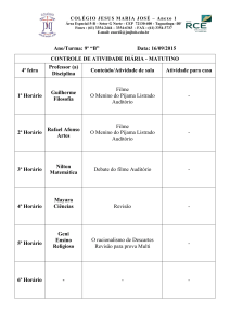 Data: 16/09/2015 CONTROLE DE ATIVIDADE DIÁRIA