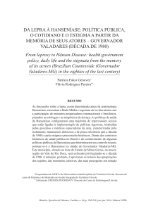 DA LEPRA À HANSENÍASE: POLÍTICA PÚBLICA, O COTIDIANO E