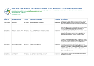 CÂMPUS NOME DO CURSO TURNO NOME DO CANDIDATO