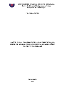 Saúde Bucal dos Pacientes hospitalizados no Setor de