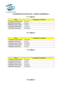 CALENDÁRIOS DE PROVAS 2016 – ENSINO