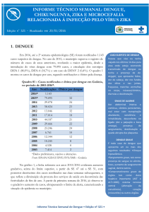 informe técnico semanal: dengue, chikungunya, zika e microcefalia