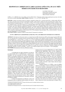 respostas cardiovasculares agudas após uma, duas e três séries