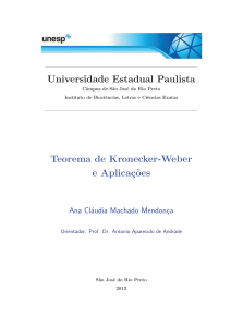 Teorema de Kronecker-Weber e Aplicações