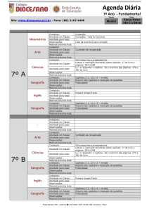 Agenda Diária 7º A 7º B