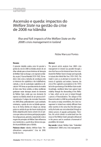 impactos do Welfare State na gestão da crise de 2008 na Islândia