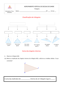 Classificação de triângulos Soma dos ângulos internos