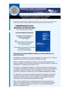 Fórum dos Oceanos - Dia do Mar - Sociedade de Geografia de Lisboa