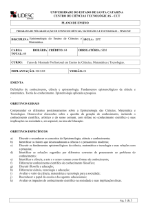 plano de ensino - Psicologia I (PSE I) - udesc